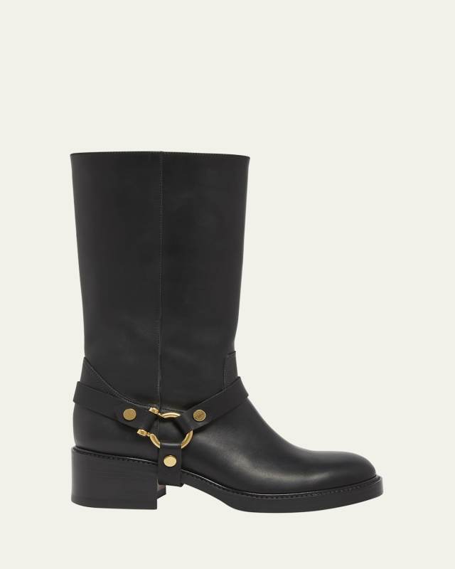 Dakota Leather Harness Moto Boots